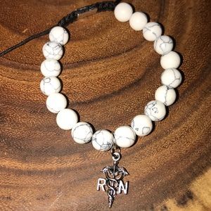 Silver Plated RN Shamballa White Bracelet NWOT